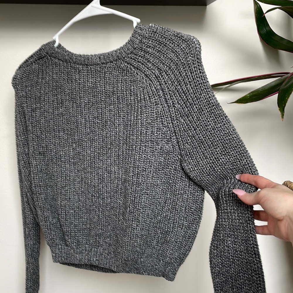 American apparel grey knit crop sweater